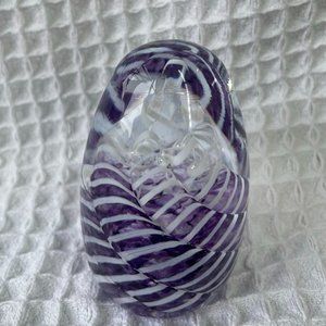 Glass Hand Blown Vintage Paperweight Contemporary Egg shaped